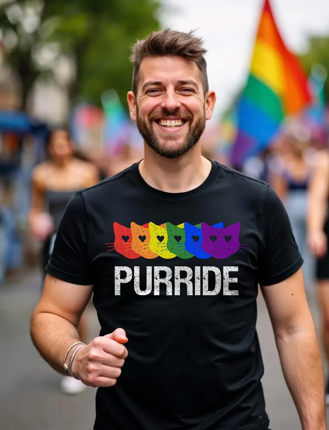 Tstars Love Pride Shirt for Men | LGBTQ Gifts - Gay Equality Rainbow Flag Mens Apparel