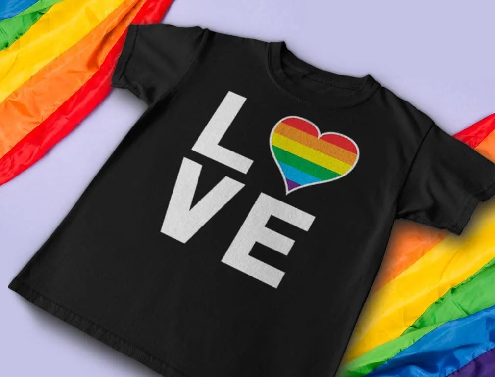 Tstars Love Pride Shirt for Men | LGBTQ Gifts - Gay Equality Rainbow Flag Mens Apparel