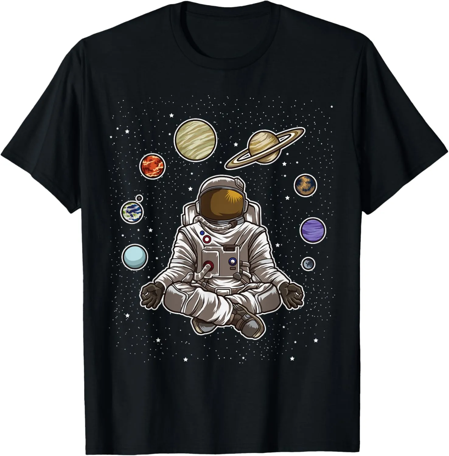 Yoga Astronaut Meditates In Space And feels The Galaxy T-Shirt