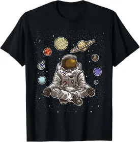 Yoga Astronaut Meditates In Space And feels The Galaxy T-Shirt